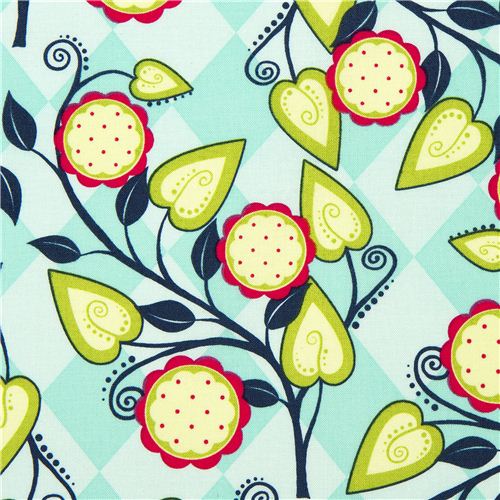 Michael Miller fabric Flora with flowers by Patty Young 1