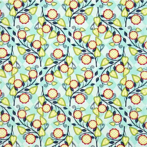 Michael Miller fabric Flora with flowers by Patty Young 2