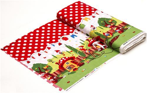 Remnant (41 x 112 cm) - Michael Miller fabric Gnomeville gnomes dots 7