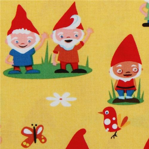 Michael Miller fabric Gnoming Around gnomes friends 1