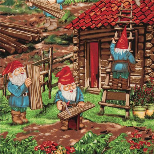 Michael Miller Stoff Handy Gnomes Zwerge 1