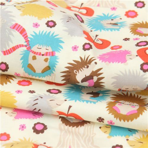 Remnant (27 x 112 cm) - Michael Miller fabric Hedgehog Meadow cute hedgehogs 4