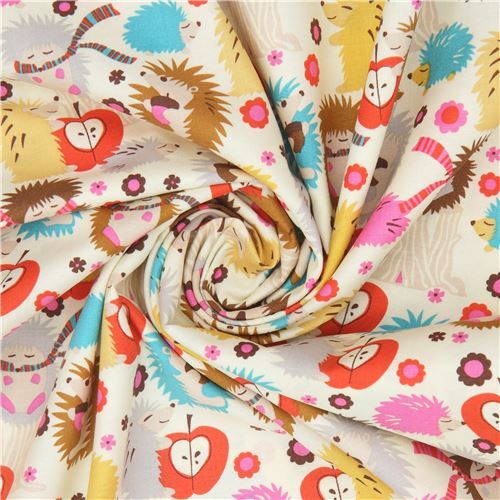 Remnant (27 x 112 cm) - Michael Miller fabric Hedgehog Meadow cute hedgehogs 5