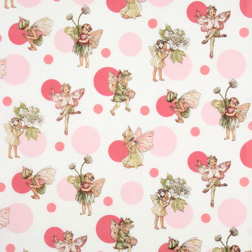 Michael Miller fabric Morning Dots pink flower fairy 2