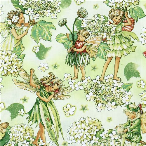 Michael Miller fabric Morning Fairy Garden flower fairy 1