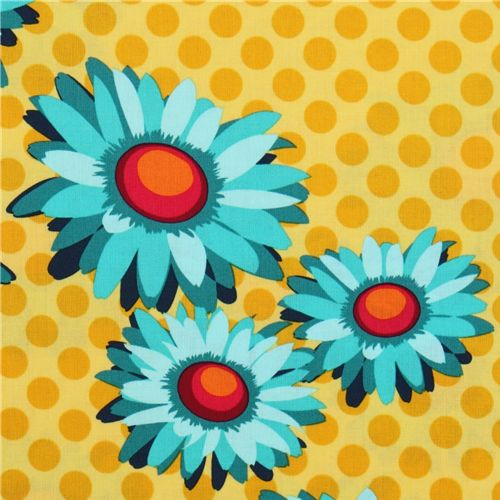 Michael Miller fabric Mustard Daisy Dot by Patty Young 1