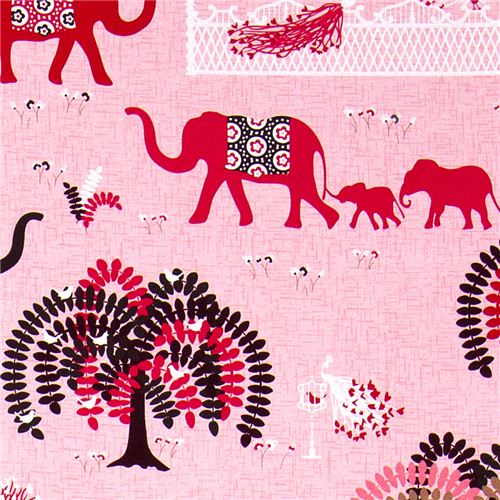 Michael Miller fabric Parade Day elephant family tree 1