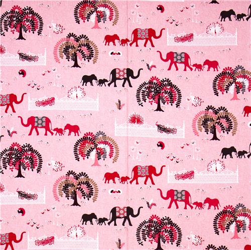 Michael Miller fabric Parade Day elephant family tree 2