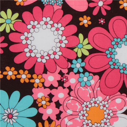 Michael Miller Stoff Peace Flowers Blumen 1