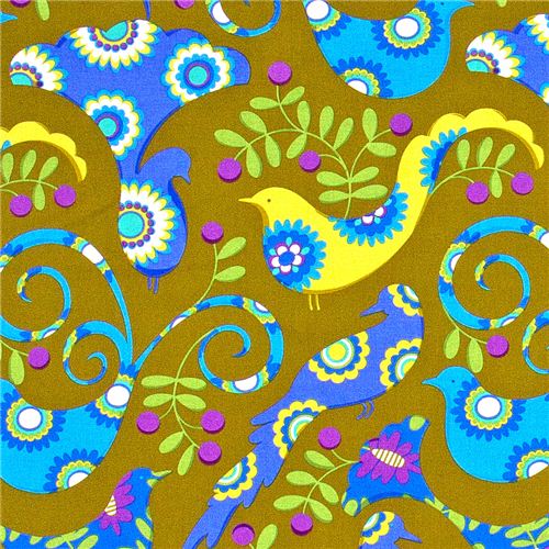 Michael Miller fabric Pretty Bird doves bird flower 1