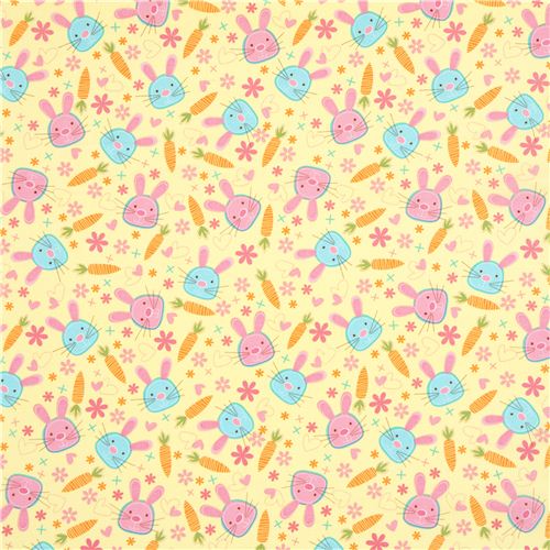 Michael Miller fabric Snack Bunny with rabbit & carrot 2