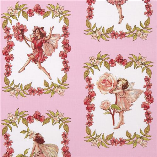 Michael Miller fabric Sweet Fairies pink flower fairy 1