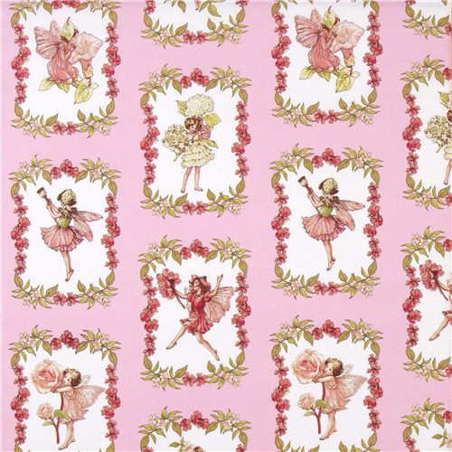 Michael Miller fabric Sweet Fairies pink flower fairy 2