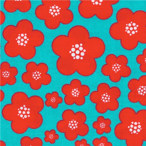 Michael Miller fabric Turquoise Blossom by Patty Young 1