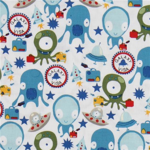 Michael Miller fabric aliens Galaxy Visa 1