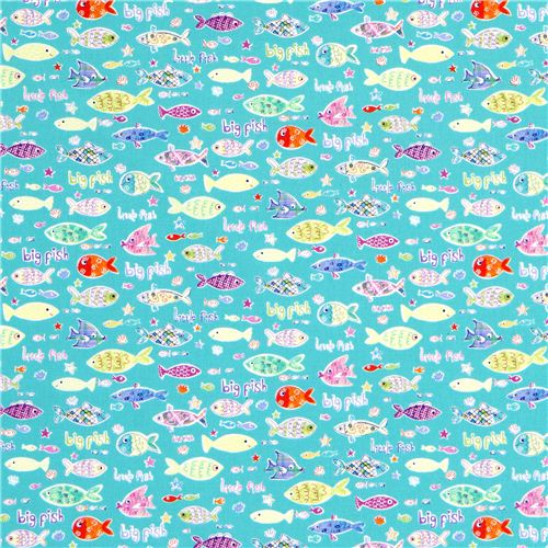 Michael Miller fabric fishies with many colourful fish 2