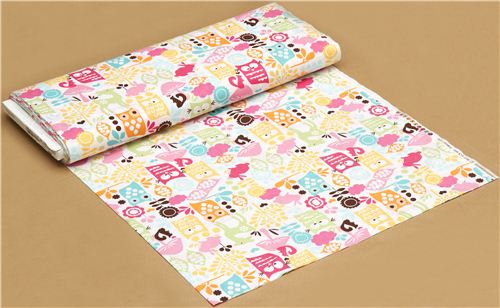 Michael Miller fabric forest life yellow owl deer rabbit 3