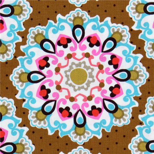 Michael Miller Stoff Toffee braun Emmaline Mandala 1
