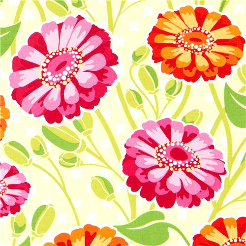 Michael Miller Stoff mit großen Blumen grün by Patty Young 1