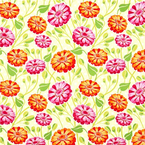 Michael Miller Stoff mit großen Blumen grün by Patty Young 2
