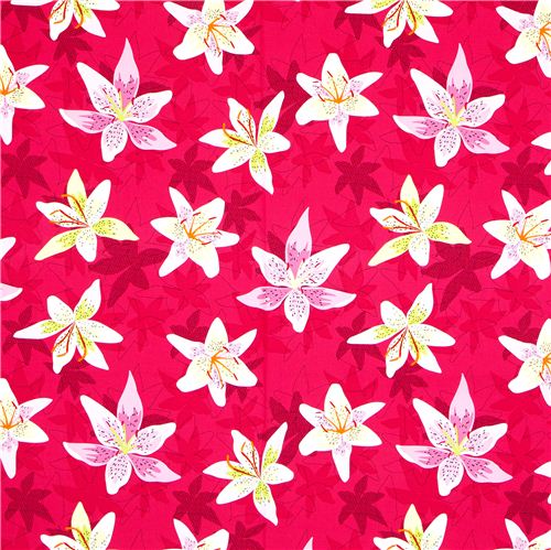 Michael Miller fabric with lily flower rosa Patty Young 2