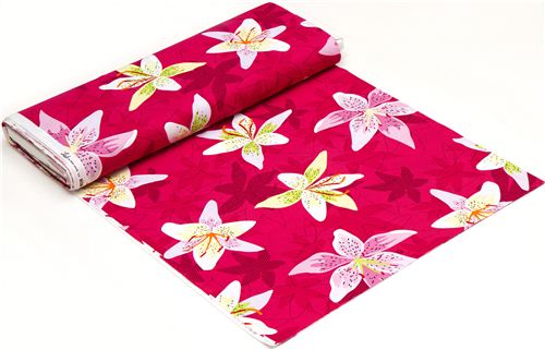 Michael Miller fabric with lily flower rosa Patty Young 3