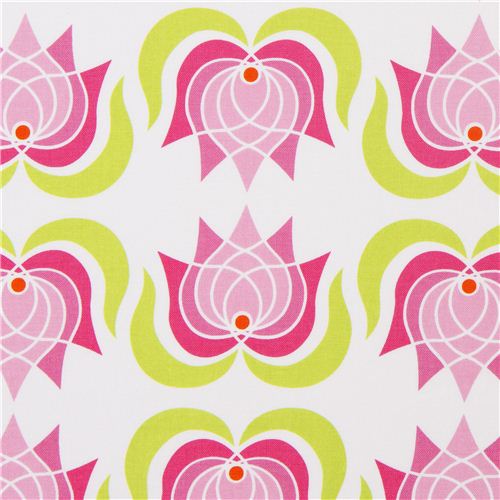 Michael Miller fabric lotus flowers pink by Patty Young 3