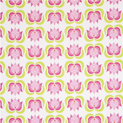 Michael Miller fabric lotus flowers pink by Patty Young 4