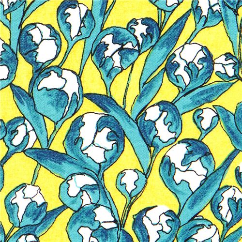 Michael Miller fabric with white flowers by Laura Gunn 1