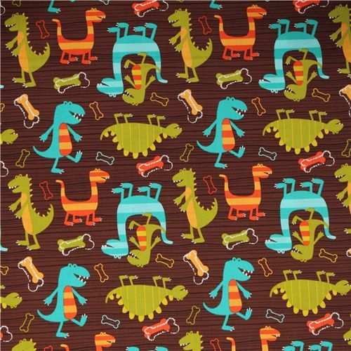 Michael Miller flannel fabric Dino Dudes cute dinosaur 2