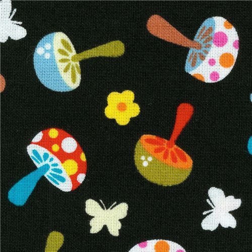 Michael Miller flannel fabric Mini Mushrooms toadstools 2