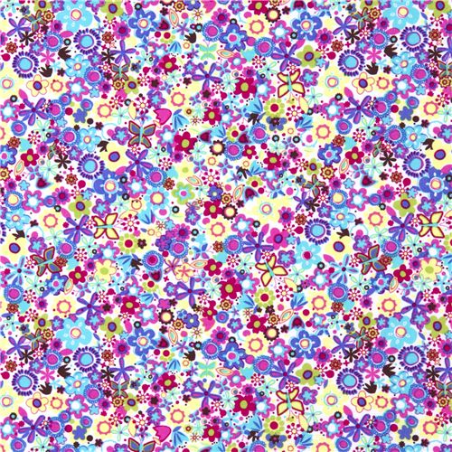 Michael Miller flower fabric colourful small florets 2