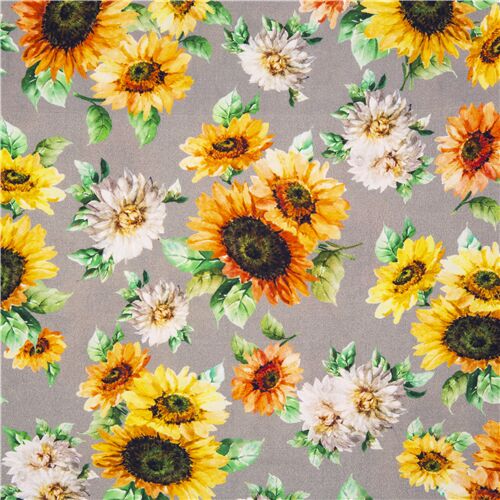 Girasoli In Fiore Che Rotolano Tessuto