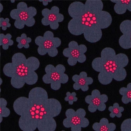 Michael Miller knit fabric Black Blossoms Patty Young Tela