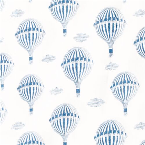 la Parisienne blauer Heiluftballon weier Baumwollstoff Stoff