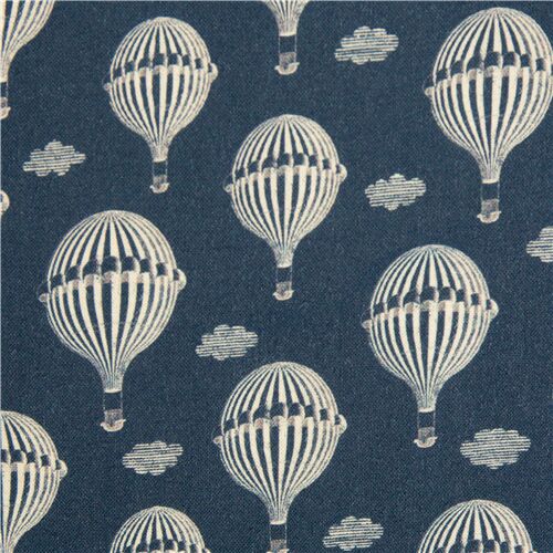 la Parisienne weier Heiluftballon blauer Baumwollstoff Stoff