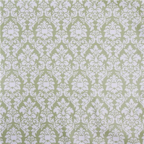 Michael Miller laminate fabric Dandy Damask green 2