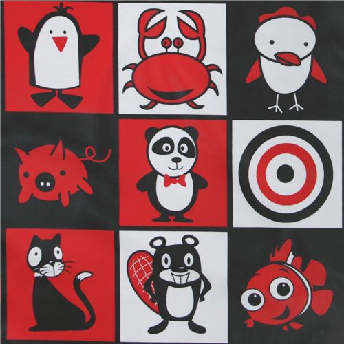 Michael Miller laminate fabric First Sight cute animals 1