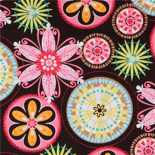 Michael Miller laminate oilcloth fabric Carnival Bloom 1