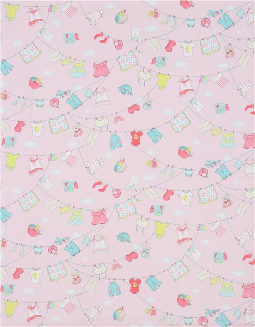 Rimanenza di (41 x 112 cm) - tessuto rosa chiaro vestiti neonate Michael Miller 6