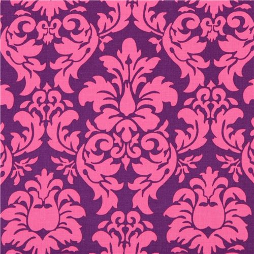 Tissu Michael Miller avec ornements Dandy Damask mauve-rose Tissu