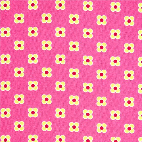 Michael Miller premium laminate fabric flower dot green 2