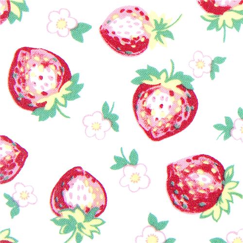 Michael Miller premium laminate fabric strawberry 1