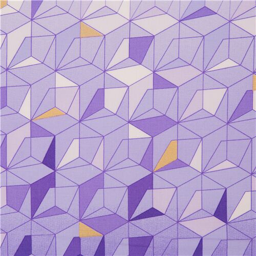 Resto de (50 x 112 cm) - Michael Miller tela prisma geometr�a gradiente violeta con dorados 1