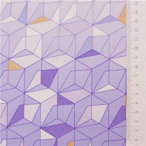 Resto de (50 x 112 cm) - Michael Miller tela prisma geometr�a gradiente violeta con dorados 3