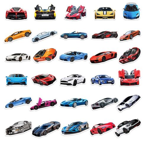 Pack dautocollants d�coup�s pour voitures de sport modernes, mod�les uniques de v�hicules 4