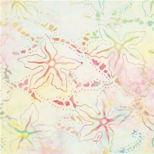 tessuto multicolore stelle marine batik effetto tie dye Tessuto