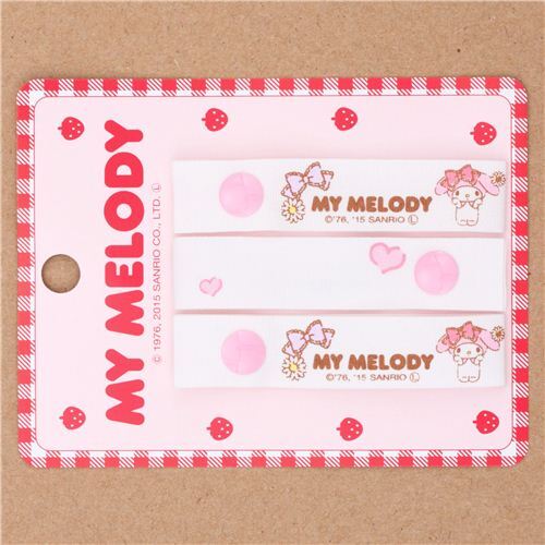 Etiquettes en tissu My Melody avec un bouton - 3 pices