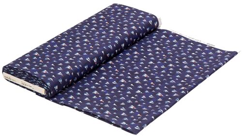 Chutes de tissu de (50 x 112 cm) - Tissu en coton bleu marine avec des voiliers th�me nautique par M 4