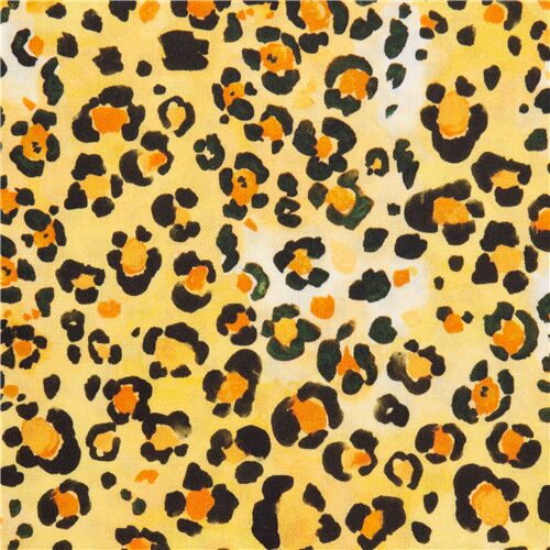 tessuto motivo leopardato arancione nero macchie stampa digitale Dear Stella Tessuto